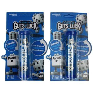 Legendary Game Classic Farkel Blue Tube Lot 2 Dice Farkle Guts Luck Family Party